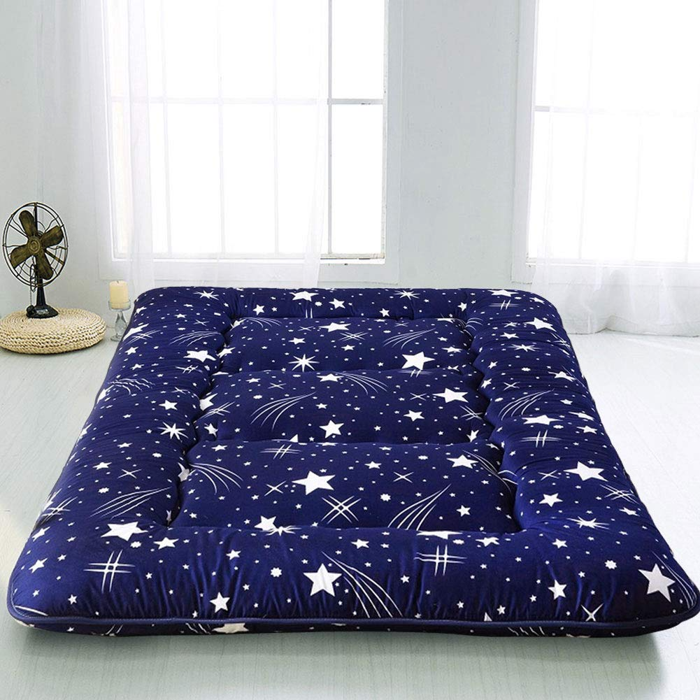 MAXYOYO Navy Starry Sky Japanese Floor Futon Mattress, Suitable For Living Room Futon Matrress