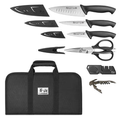 HORIZON Series 7-Piece Travel Knife Set with Black Bag, Swedish 14C28N Steel, 1026689