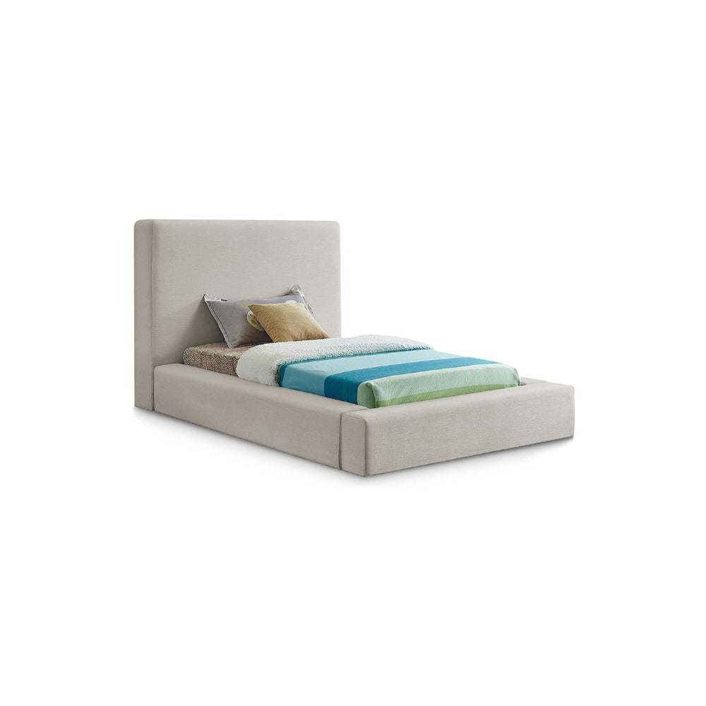 Devin Linen Textured Fabric Twin Bed