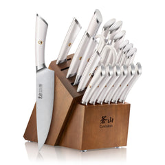 ELBERT Series 20-Piece Knife Block Sets, Forged German Steel, Acacia Block