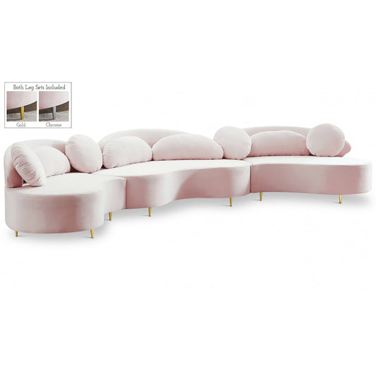 Vivacious Velvet 3pc. Sectional