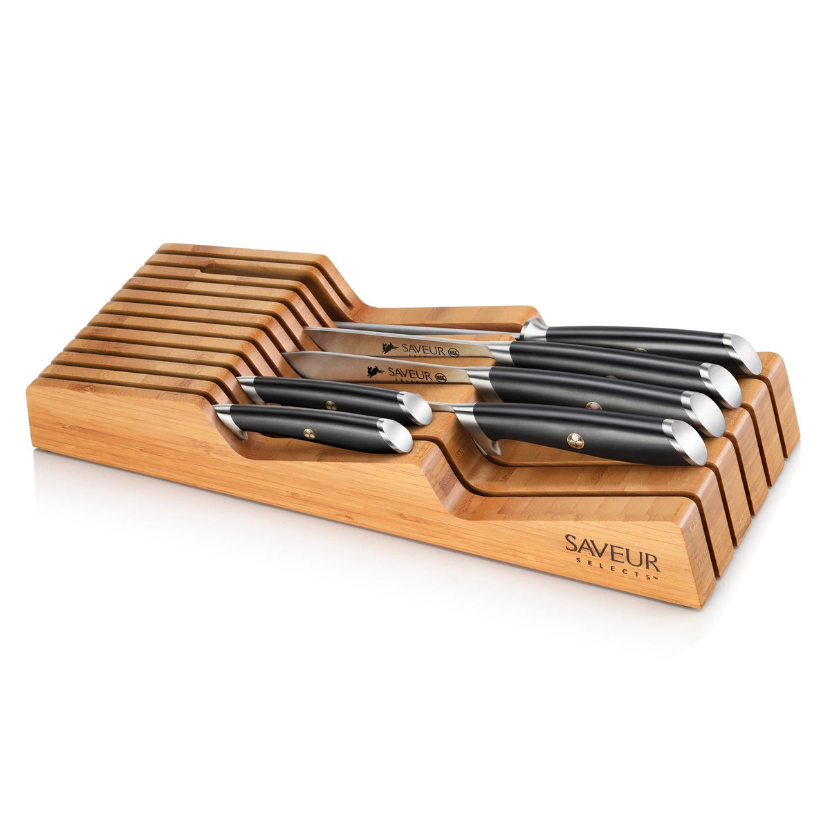 Saveur Selects 6-Piece Knife Set with Bamboo in Drawer Storage Knife Block, 1026306