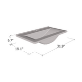 32 Inch Ceramic Drop In Sink