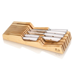 ELBERT Series 7-Piece In-Drawer Set, Forged German Steel, Bamboo Tray