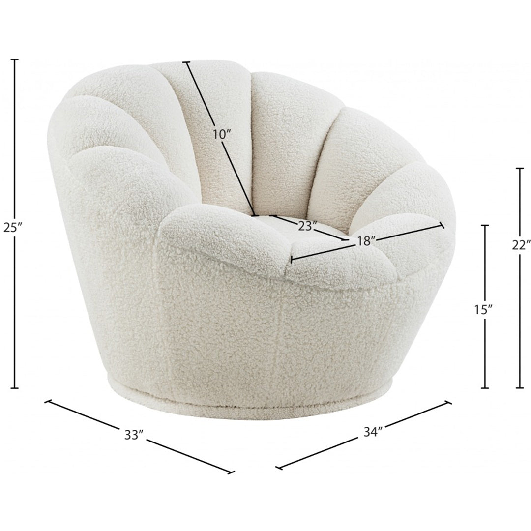 Dream Faux Sheepskin Fur Swivel Accent Chair