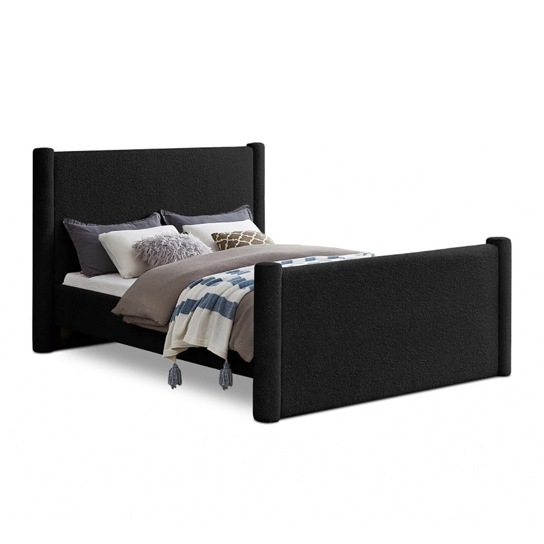 Elias Boucle Fabric King Bed