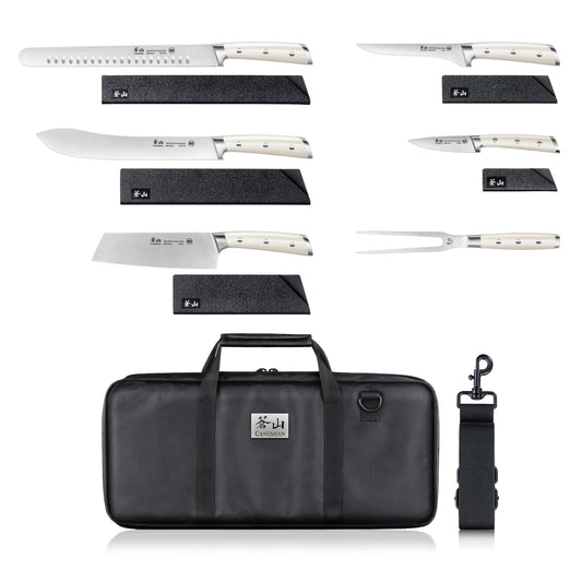 S Series 7-Piece BBQ Knife Set with Bag, Forged German Steel