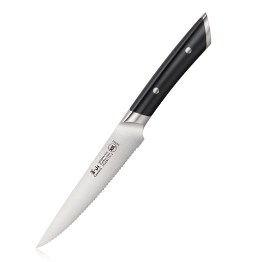 HELENA Series 5-Inch Serrated Utility Knife, Forged German Steel