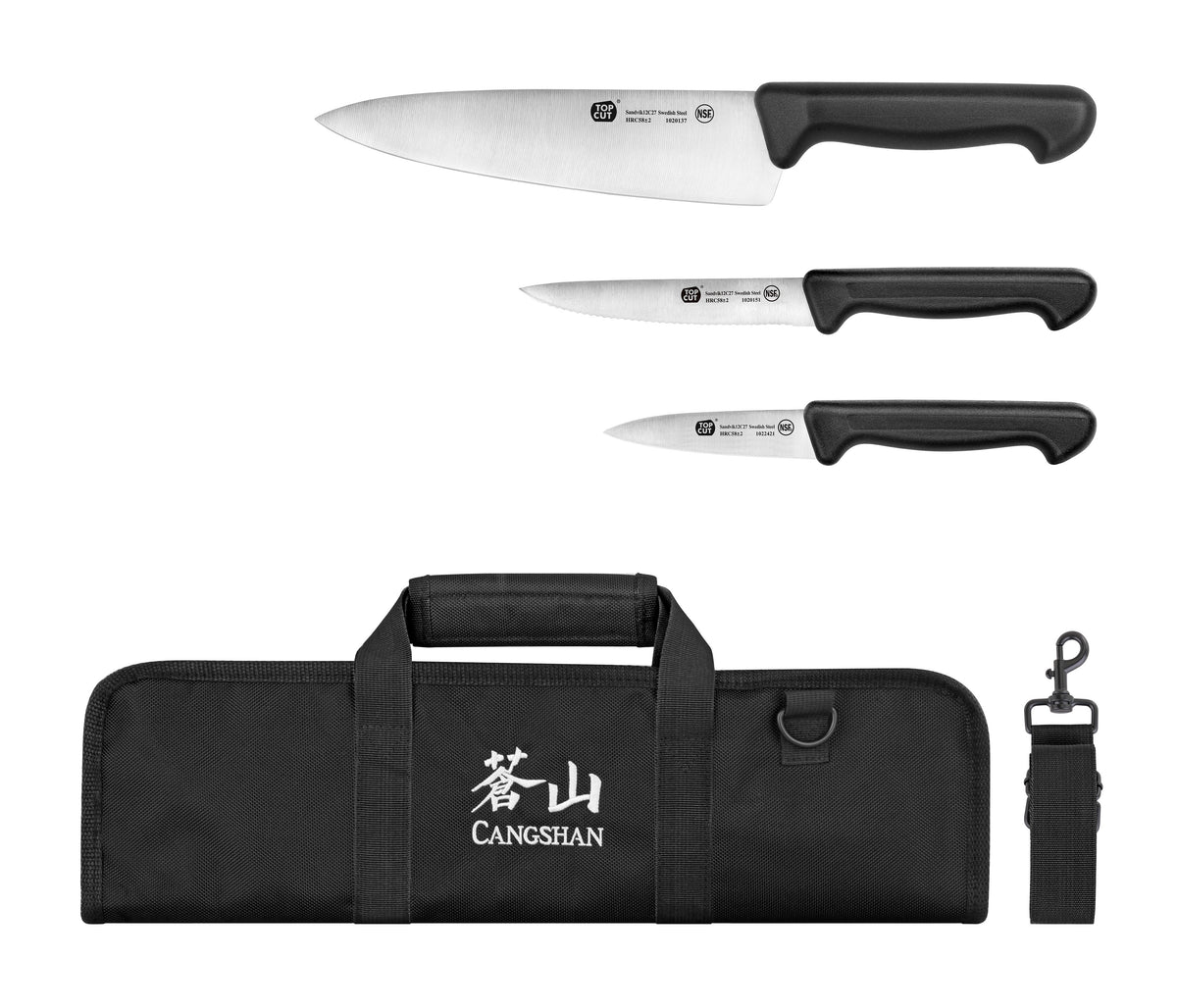 Top Cut P2 Series 4-Piece Starter Knife Bag Set, Swedish 12C27 Steel, 1020113