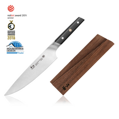 TC Series 8-Inch Chef Knife with Ash Wood Sheath, Forged Swedish 14C28N Steel, 1020908