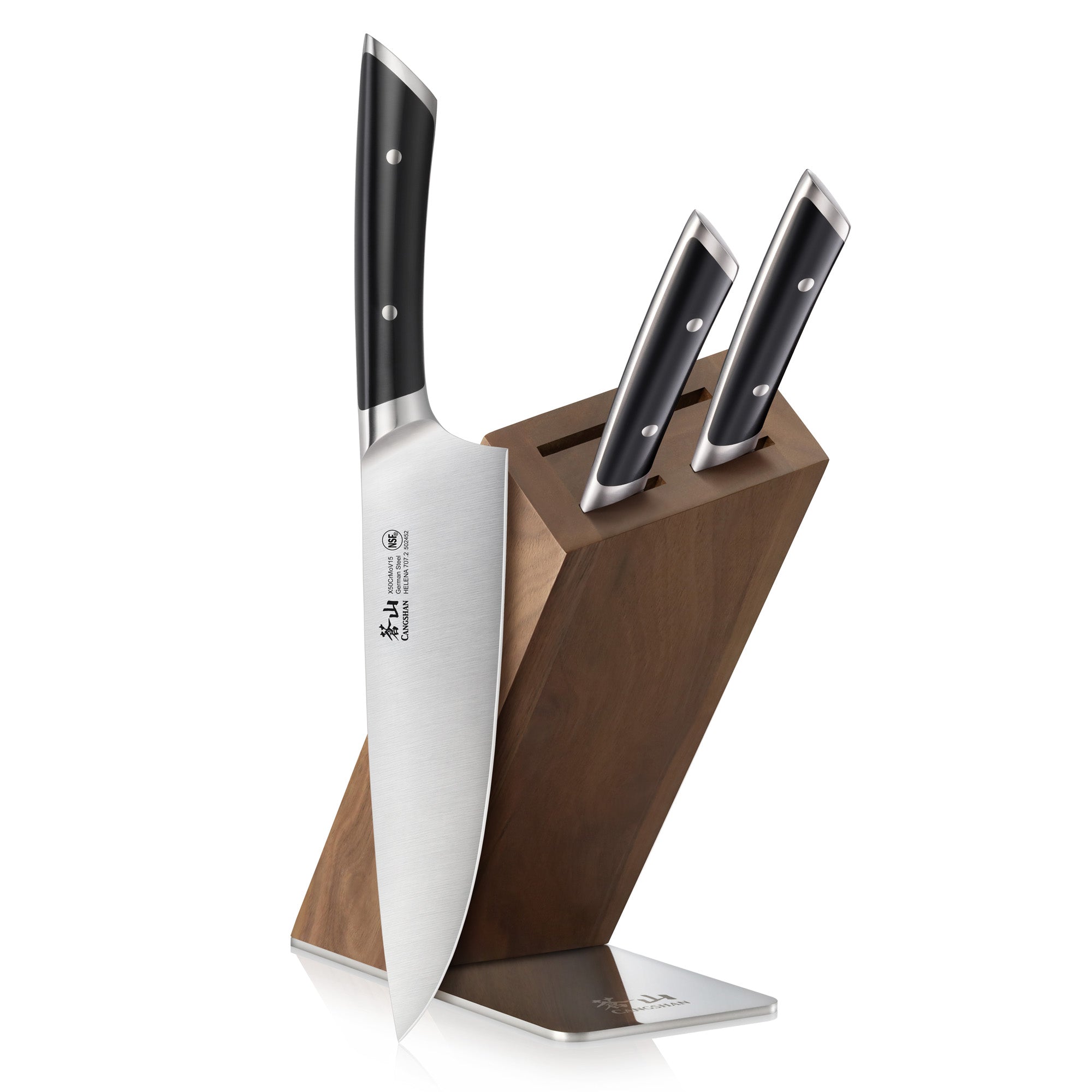 HELENA Series Knife Block Set, Forged German Steel, HUA Acacia Block