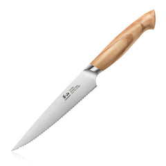 OLIV Series 5-Inch Serrated Utility Knife, Forged Swedish 14C28N Steel, 501622