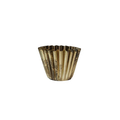 Fluted Metal Planter, Brass Finish