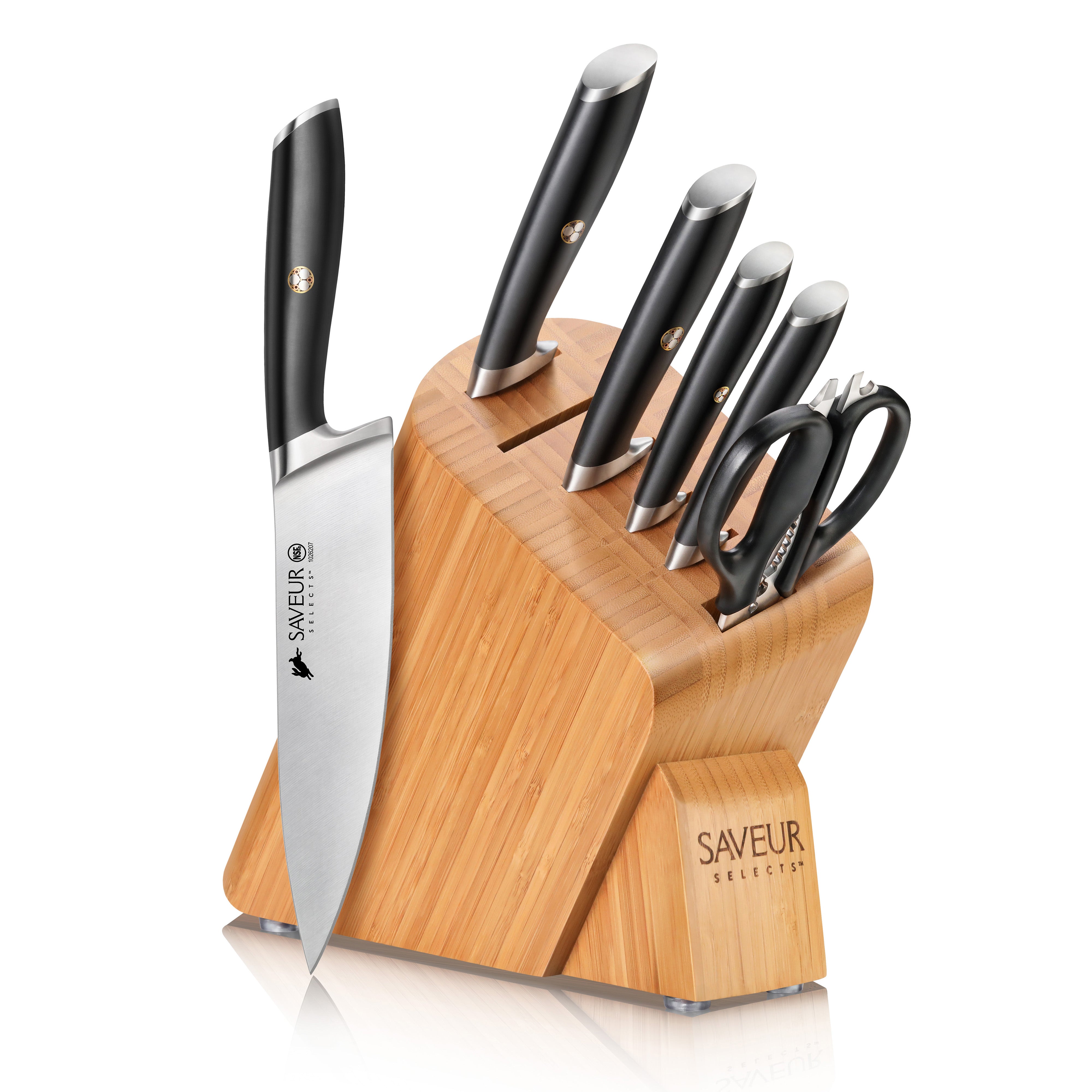 Saveur Selects 7-Piece Knife Block Set, Forged German Steel, 1026313