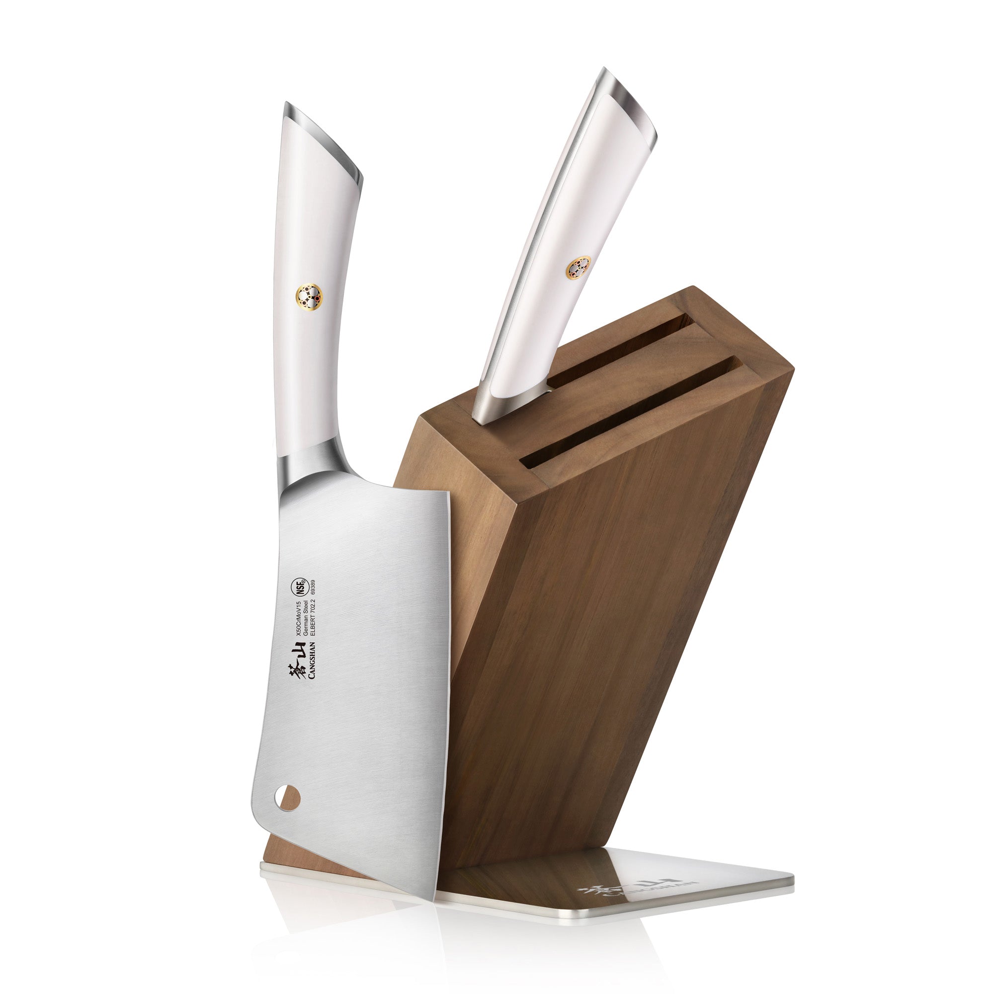 ELBERT Series Cleaver Knife Block Sets, Forged German Steel, Acacia Wood