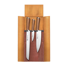 H1 Series 4 Piece Leather Roll Knife Set, Silver, 59939