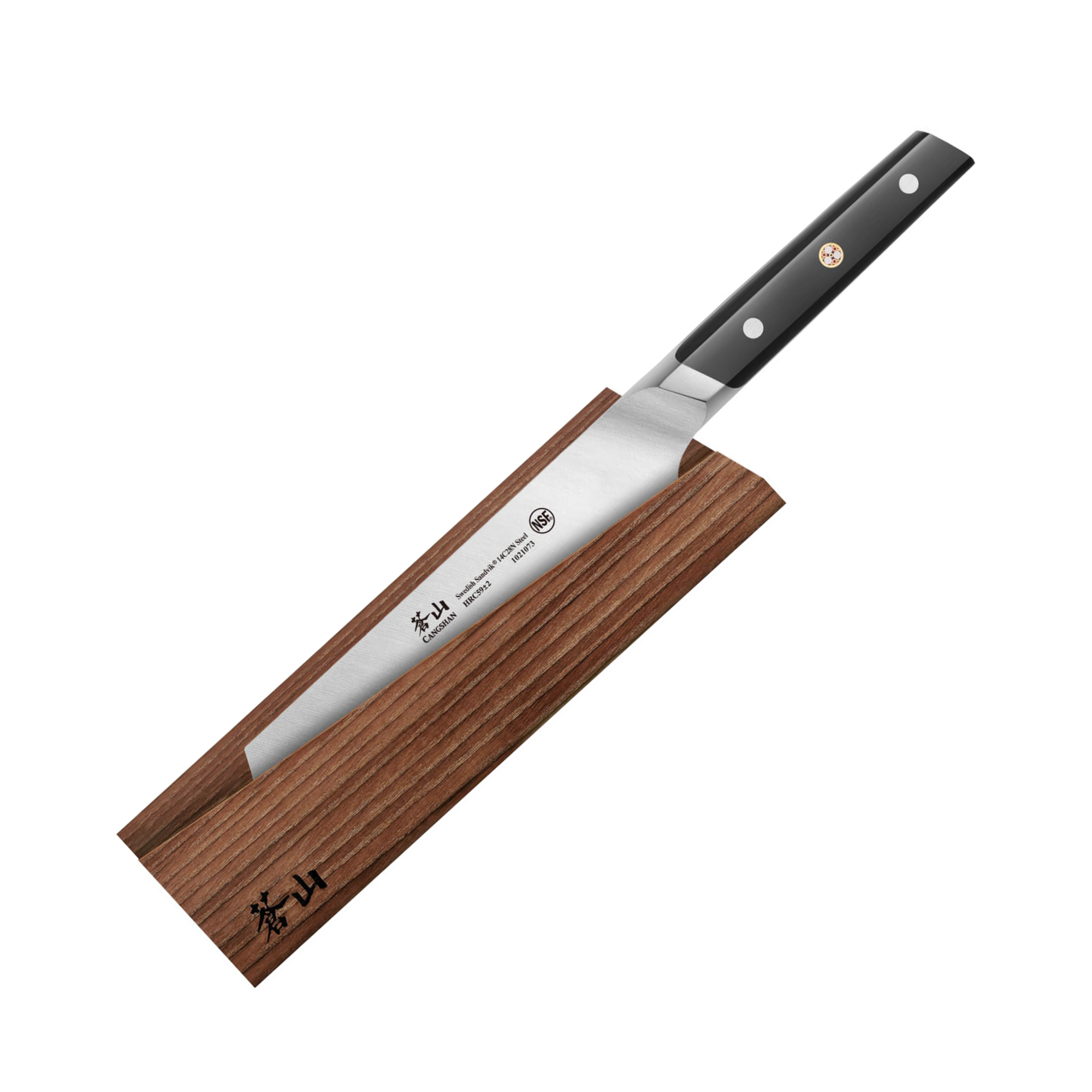 TC Series 7-Inch Nakiri Knife with Ash Wood Sheath, Forged Swedish 14C28N Steel, 1021080