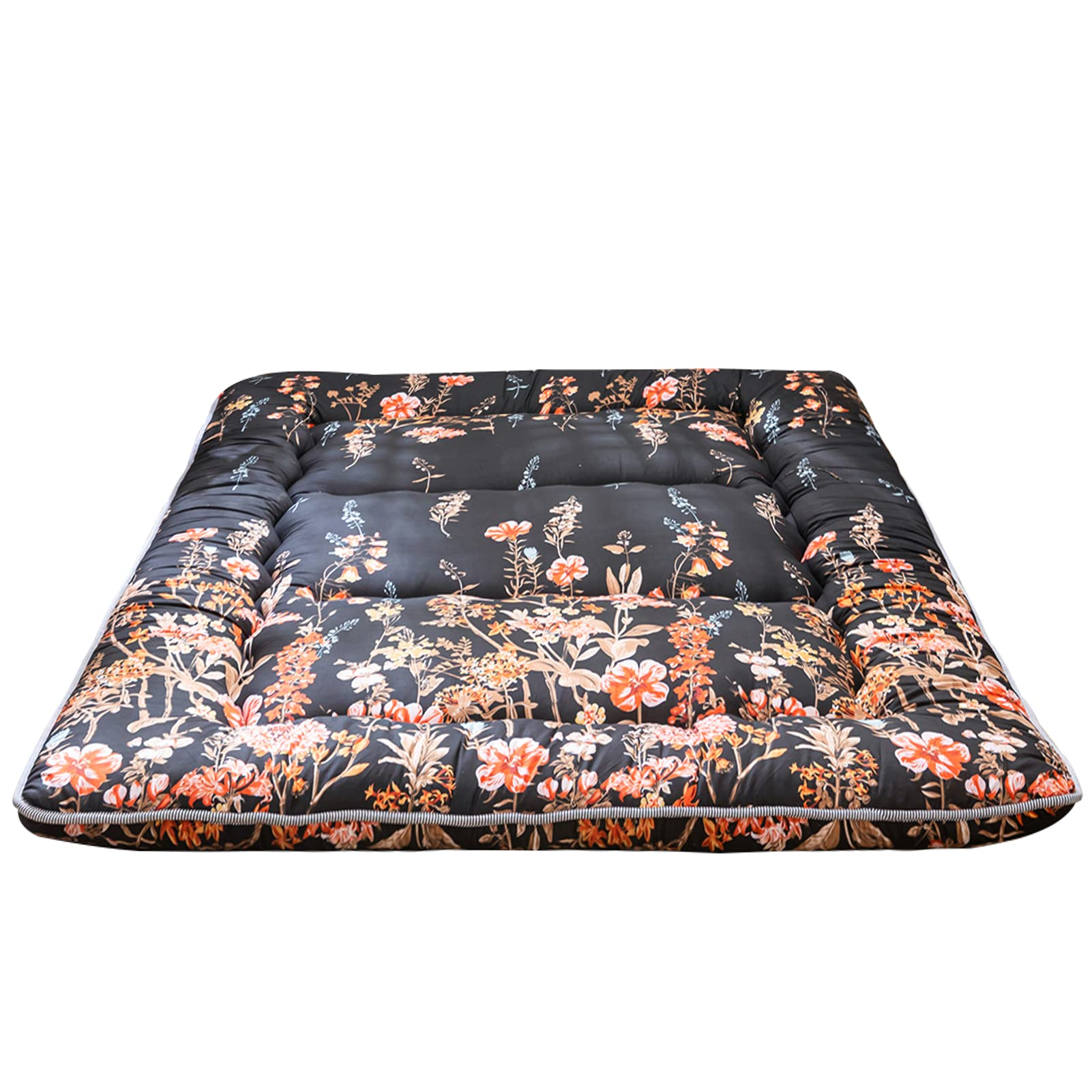 MAXYOYO Floor Mattress, Black Floral Printed Japanese Futon