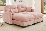 MOLLY 74" Loveseat with 2 Ottomans