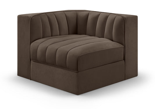 Rummi - Velvet Performance Fabric Upholstered Modular Corner Chair