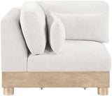 Turin - Chenille Fabric Upholstered Modular Corner Chair - Natural Base