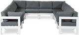 Nizuc - Outdoor Patio 10 Piece Modular Sectional With White Frame