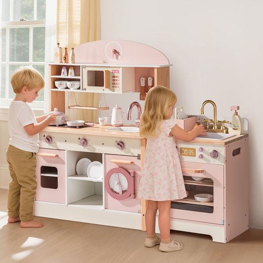 ROBUD Wooden Kids Kitchen PlaySet Series -Pink
