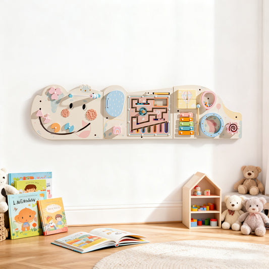 ROBUD Wooden Cream Elephant Busy Board
