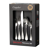 RAIN Series 20-Piece Flatware Set, Stainless Steel, Matte Finish Handle, 504982
