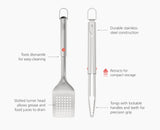 GrillOut™ 2-Piece Stainless-Steel BBQ Turner & Tongs Set