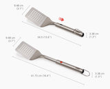 GrillOut™ 2-Piece Stainless-Steel BBQ Turner & Tongs Set