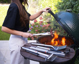 GrillOut™ Stainless-Steel BBQ Turner Tongs with Extending Handle