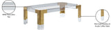 Casper Contemporary Acrylic Coffee Table with Elegant Stainless Steel Accents for Chic Living Spaces