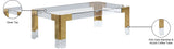 Casper Contemporary Acrylic Coffee Table with Elegant Stainless Steel Accents for Chic Living Spaces