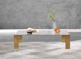 Casper Contemporary Acrylic Coffee Table with Elegant Stainless Steel Accents for Chic Living Spaces