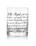 Whiskey Glasses – United States Constitution - Wood American Flag Tray & Set of 4 We The People 10oz America Glassware, Old Fashioned Rocks Glass, Freedom Of Speech Law Gift Set US Patriotic