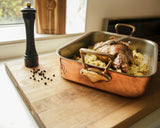 Mauviel Copper Roasting Pan With Brass Handles, 15.7 x 11.8-In