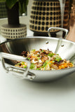 Mauviel M'COOK 5-Ply Wok With Rack, Two Cast Stainless Steel Handles, 12.6-In