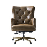 Jacinto Genuine Leather Office Chair-CAMEL