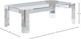 Casper Contemporary Acrylic Coffee Table with Elegant Stainless Steel Accents for Chic Living Spaces