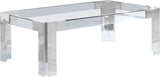 Casper Contemporary Acrylic Coffee Table with Elegant Stainless Steel Accents for Chic Living Spaces