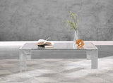 Casper Contemporary Acrylic Coffee Table with Elegant Stainless Steel Accents for Chic Living Spaces
