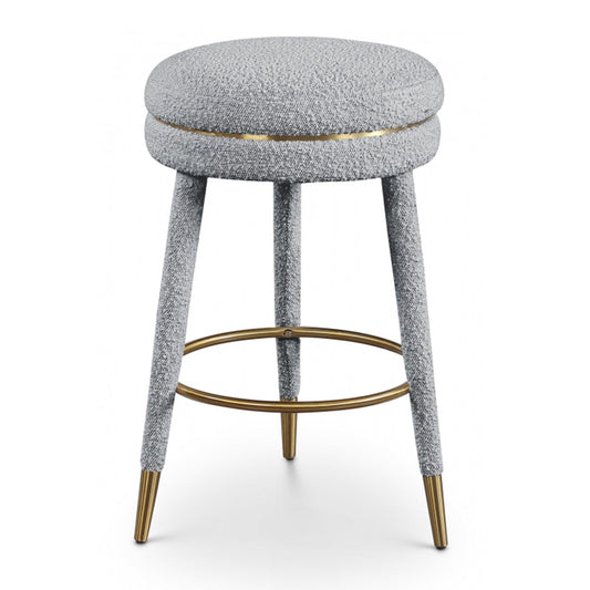 Coral Boucle Fabric Counter Stool