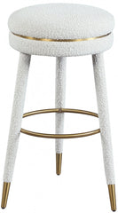 Coral Boucle Fabric Bar Stool