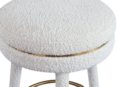 Coral Boucle Fabric Bar Stool