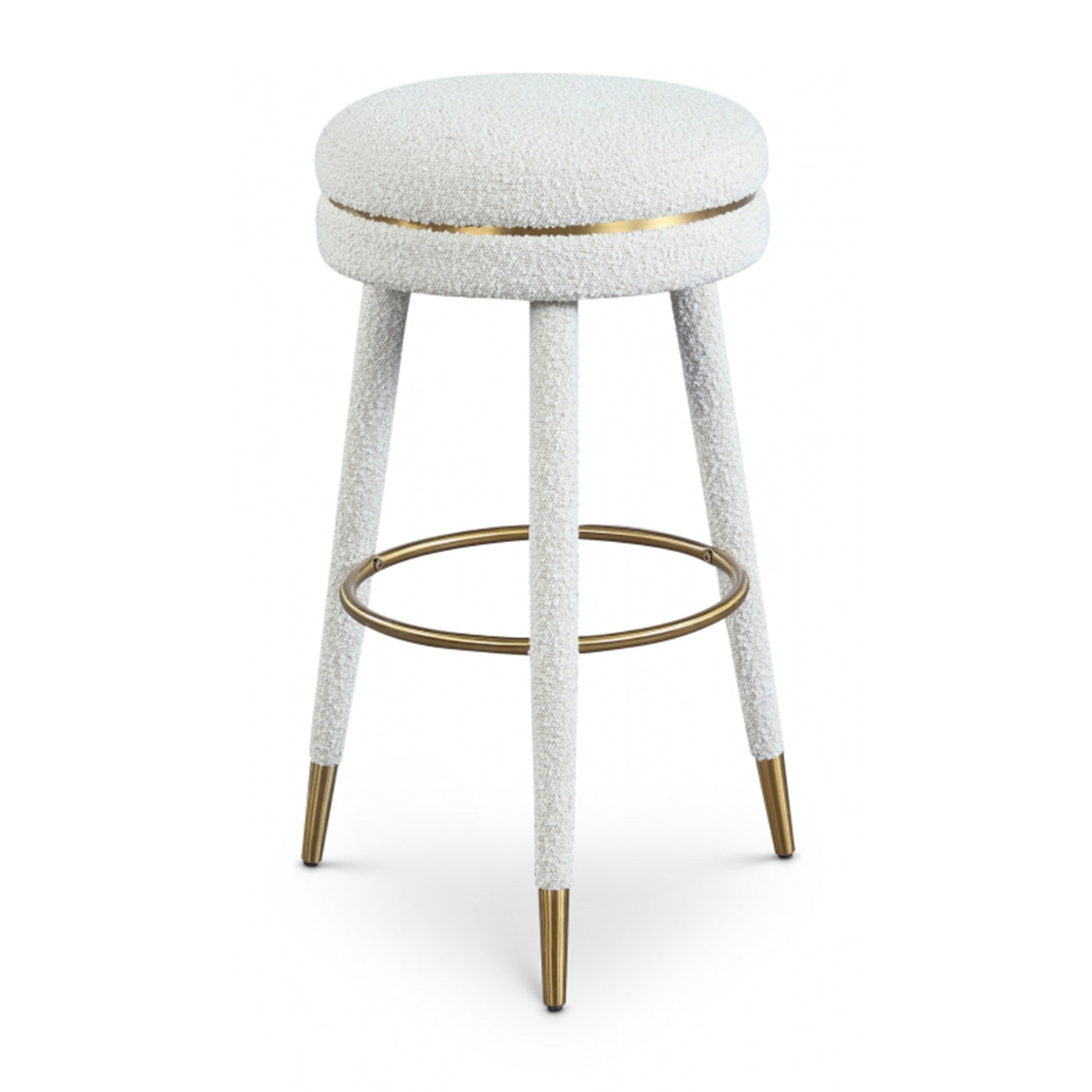 Coral Boucle Fabric Bar Stool