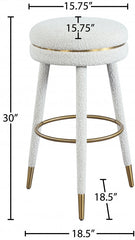 Coral Boucle Fabric Bar Stool