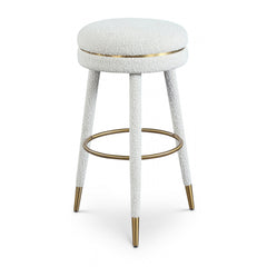 Coral Boucle Fabric Bar Stool