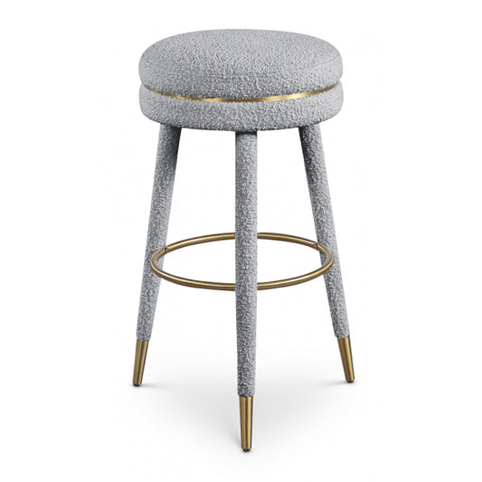 Coral Boucle Fabric Bar Stool