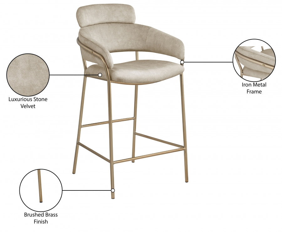 Yara Velvet Counter Stool